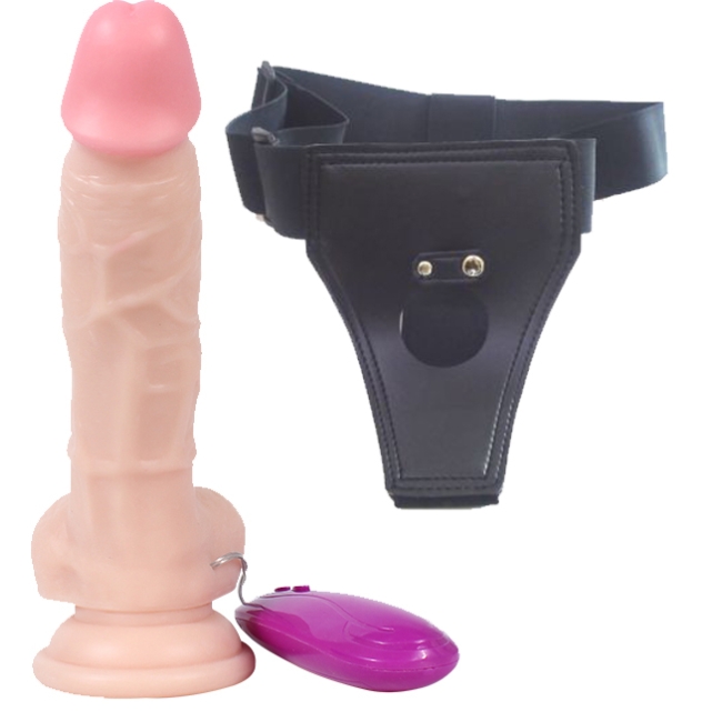 Dildo Series 18 Cm 10 Modlu Belden Bağlamalı Titreşimli Realistik Penis	