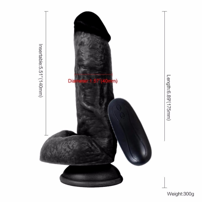 Dildo Series Siyah 15 Cm 10 Modlu Titreşimli Realistik Penis