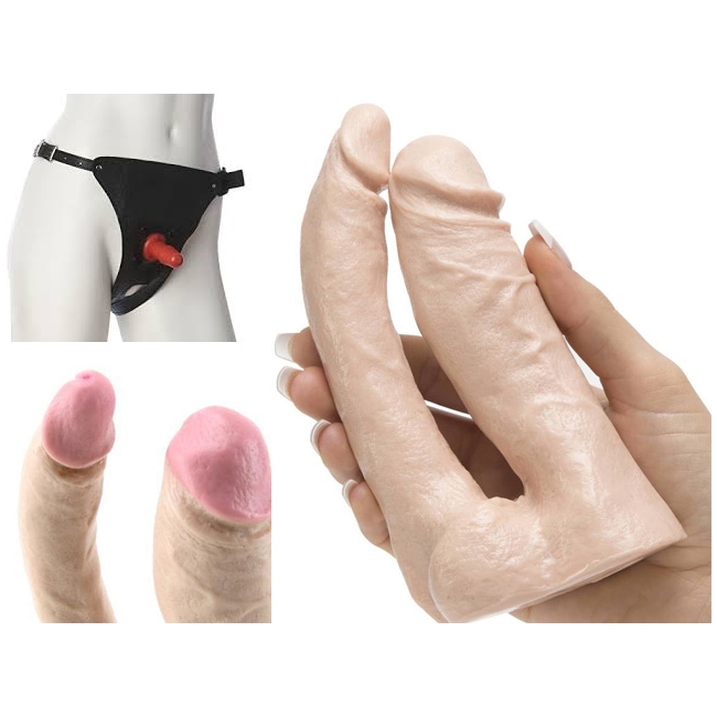 Doc Jonhson Doğal Çift Taraflı Realistik Kemerli Çift Başlı Penis Made İn USA