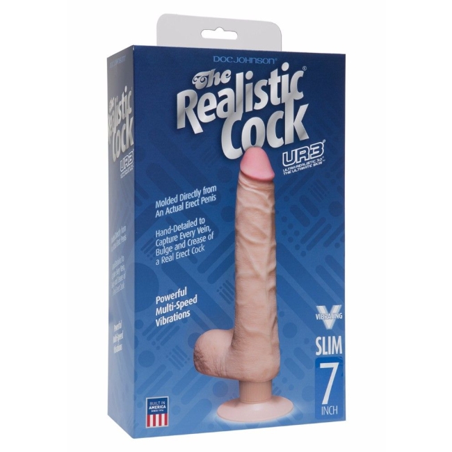 Doc Jonhson The Realistik Kock Özel Ur3 Dokulu Slim 7 Titreşimli Dildo