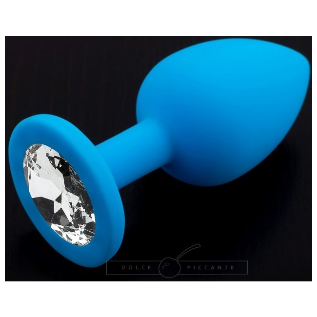Dolce Piccante Lüks Silikon Mavi Plug Taşlı Model