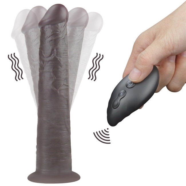 Dual Layer Platinyum 25 Cm Silikon Kumandalı Şarjlı Dönebilen Titreşimli Kemerli Penis