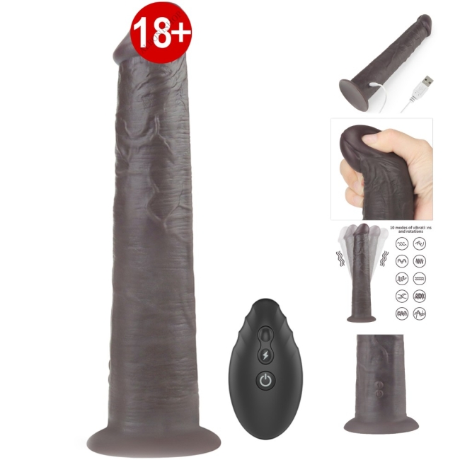 Dual Layer Platinyum 25 Cm Silikon Kumandalı Şarjlı Dönebilen Titreşimli Penis