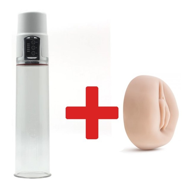 Free Space Usb Şarjlı Otomatik Penis Pompası + Kayma Önleyici Kanallı Vajina Pompa Başlığı