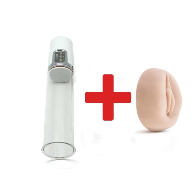 Free Space Usb Şarjlı Otomatik Penis Pompası + Kayma Önleyici Kanallı Vajina Pompa Başlığı