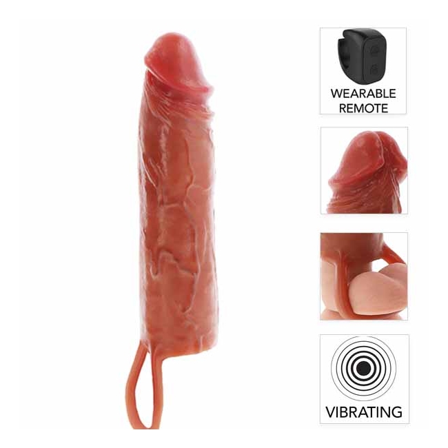 Get Real Hydrated Skin 20 Cm Çift Katmanlı Titreşimli Silikon Penis Kılıfı