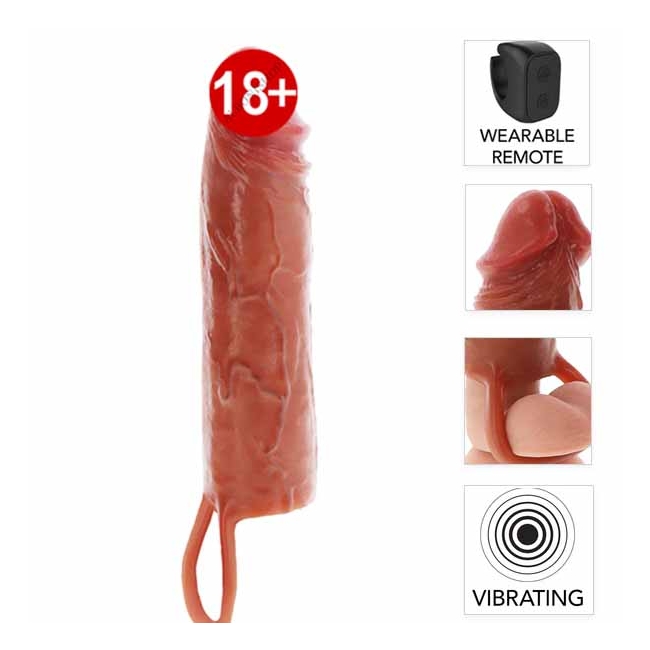 Get Real Hydrated Skin 20 Cm Çift Katmanlı Titreşimli Silikon Penis Kılıfı