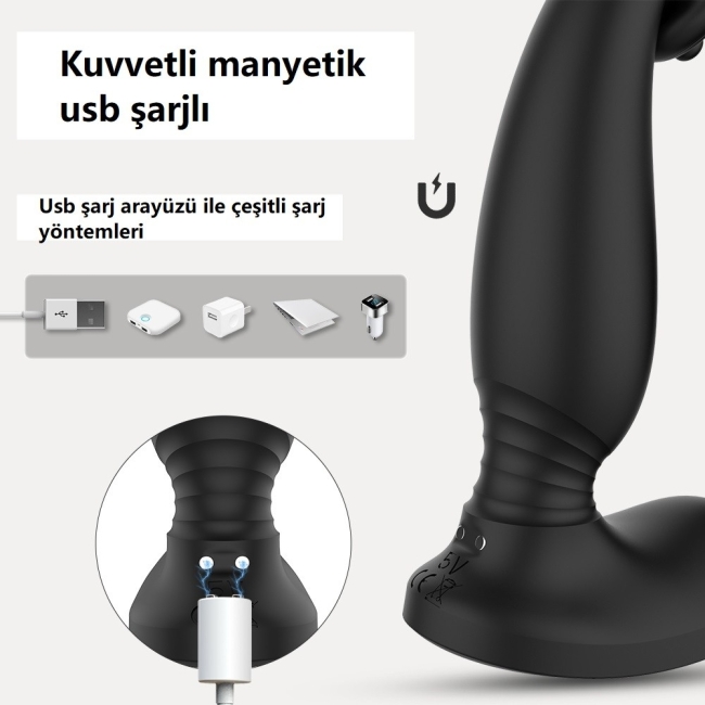 Raptor 9 Modlu Titreşimli Şarjlı Prostat Vibratör & Penis Halkası