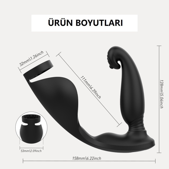 Raptor 9 Modlu Titreşimli Şarjlı Prostat Vibratör & Penis Halkası