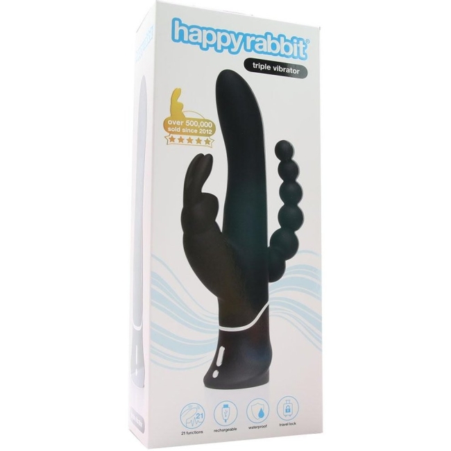 Happy Rabbit Anal Vajinal ve G-Bölgesi Siyah Rabbit Vibratör