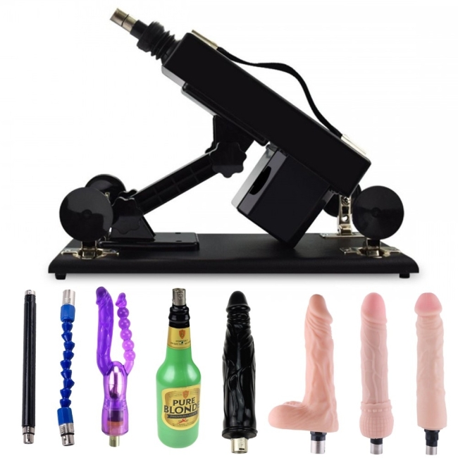 Hismith Siyah Sex Makinesi +1 Vajina + 5 Vibratör+Çubuk Komple Set