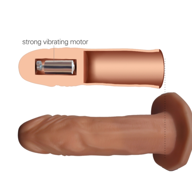 İçi Boş Titreşimli Unisex Kullanılabilen 17 Cm Belden Bağlamalı Penis 