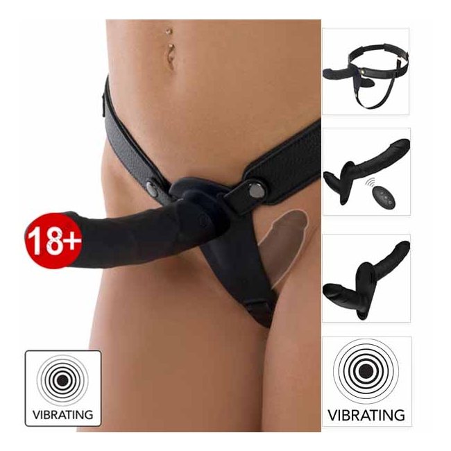 Inferno 14 Cm Kumandalı ve Şarjlı Bi-Seksüel Strap On Dildo