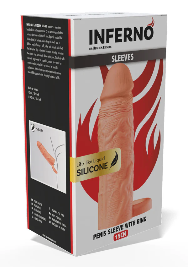 Inferno 15 Cm Liquid Gerçekçi Silicone Realistik Penis Kılıfı	