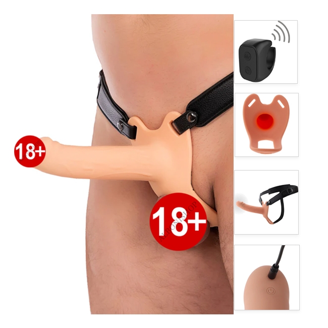 Inferno 18 Cm Titreşimli İçi Boş Belden Bağlamalı Realistik Penis
