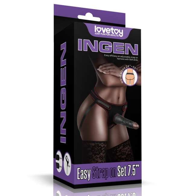 Ingen Easy Strap On 19 Cm Siyah Belden Bağlamalı Realistik Penis