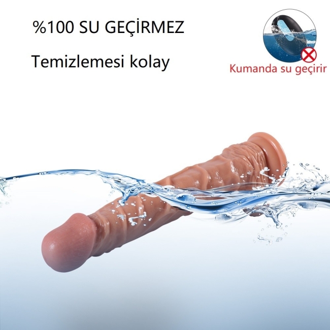 JK Kumandalı 10 Modlu Titreşimli ve 3 Modlu Dönebilen Realistik Penis