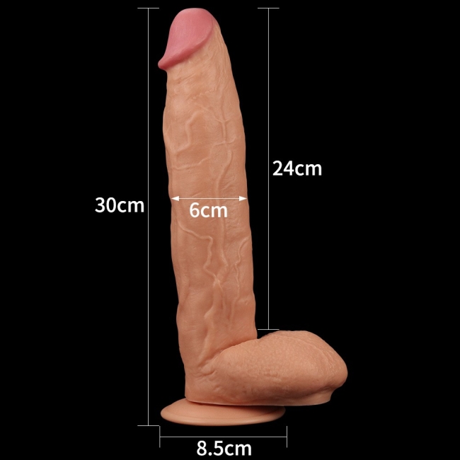 King Sized 30 Cm Özel Seri Kalın Damarlı Realistik Penis