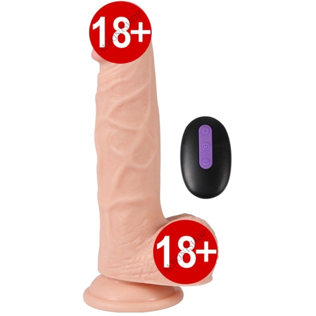 Kumandalı 20 Farklı Titreşimli 21 Cm Şarjlı Damarlı Realistik Penis