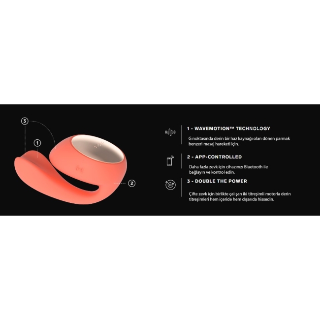 Lelo Ida Wave Coral Red App Kontrol Dönen Parmak Hareketli ve Titreşimli Vibratör