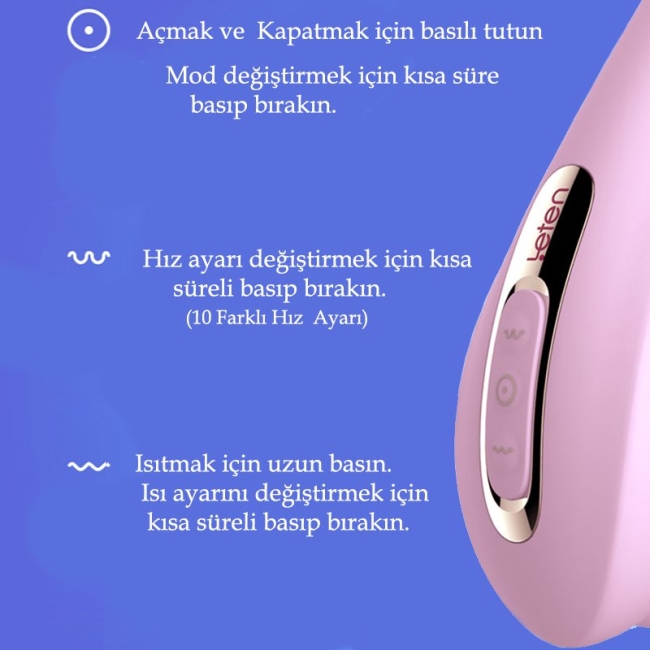 Leten Dil ve Emiş Yapabilen Çift Yönlü Harika Vibratör