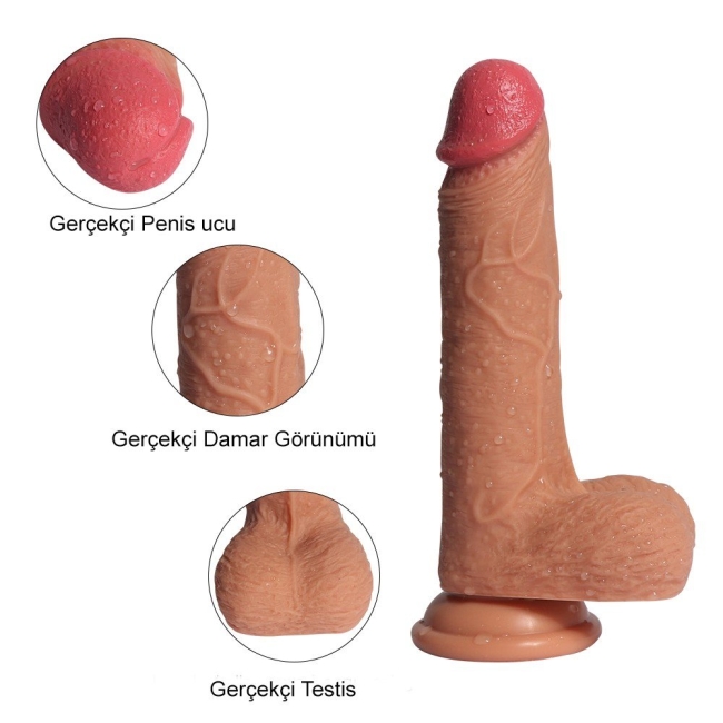 Little Dean 20 cm Çift Katman Ekstra Yumuşak Realistik Penis