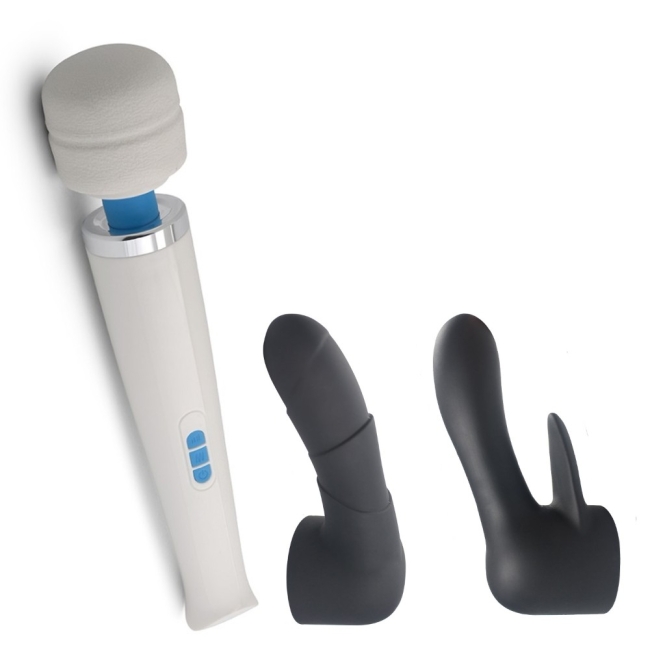 Love Magic Wand Masaj ve Orgazm Vibratör + 2 Başlık