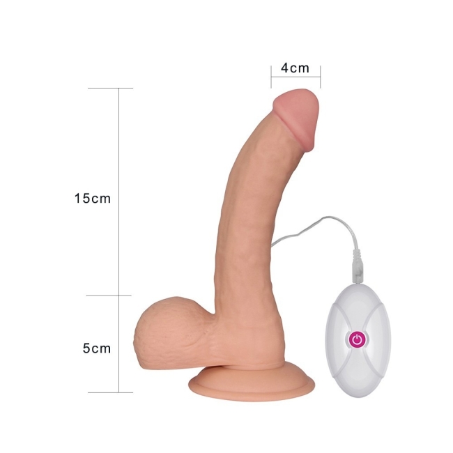 Love Toy 20 Cm 10 Modlu Titreşimli Ultra Yumuşak Kemerli Penis - LV1094