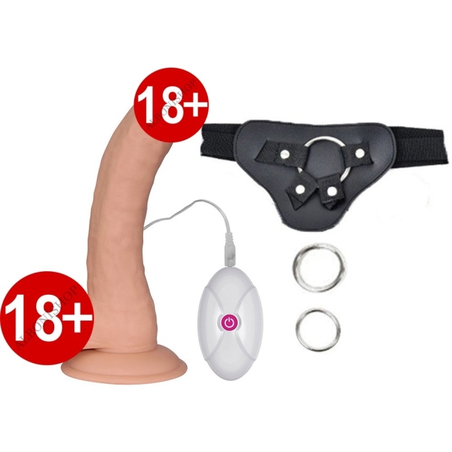 Love Toy 20 Cm 10 Modlu Titreşimli Ultra Yumuşak Kemerli Penis - LV1094