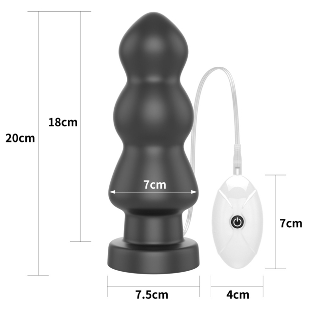 Lovetoy Anal Rigger 20 Cm 10 Modlu Titreşimli Büyük Anal Plug-LV120117
