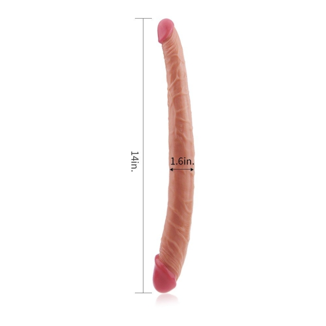 Lovetoy Dev Boyutlu 37 Cm Ultra Soft Çift Başlı Realistik Penis-2214