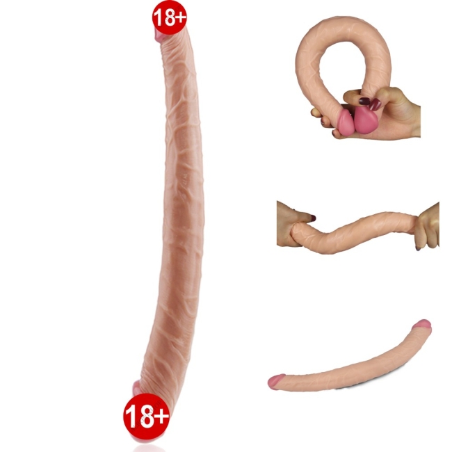 Lovetoy Dev Boyutlu 37 Cm Ultra Soft Çift Başlı Realistik Penis-2214