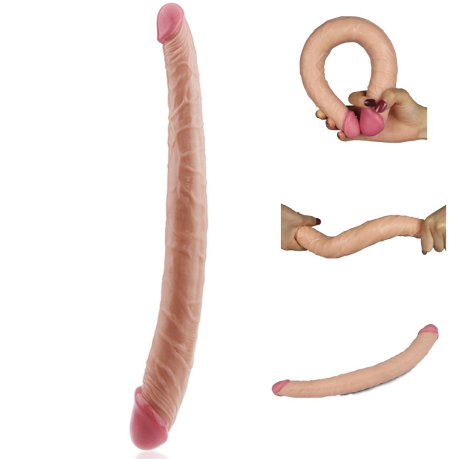 Lovetoy Dev Boyutlu 37 Cm Ultra Soft Çift Başlı Realistik Penis-2214