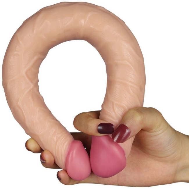 Lovetoy Dev Boyutlu 37 Cm Ultra Soft Çift Başlı Realistik Penis-2214