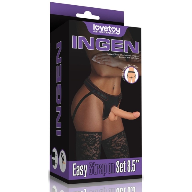 Lovetoy Ingen Easy Strap On 21 Cm Belden Bağlamalı Realistik Penis Seti