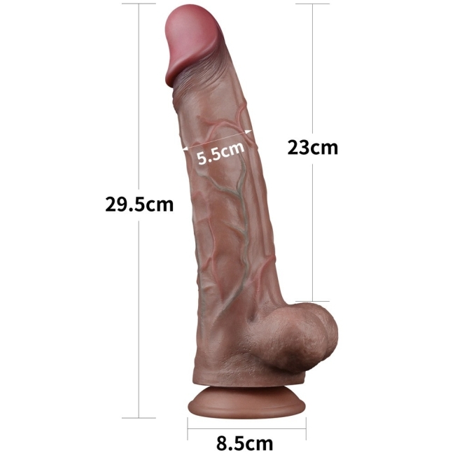 Lovetoy Nature Cock Serisi 30 Cm Özel Damarlı Dokulu Çift Katmanlı Realistik Penis