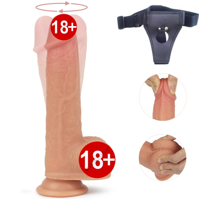 Lovetoy Nature Cock Serisi Anthony Ultra Yumuşak Dönebilen ve Isınabilen 21 Cm Titreşimli Kemerli Penis	