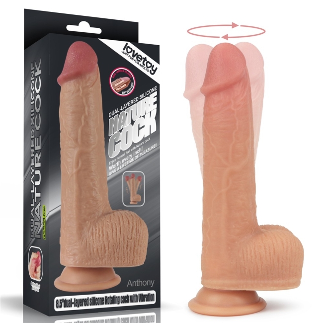 Lovetoy Nature Cock Serisi Anthony Ultra Yumuşak Dönebilen ve Isınabilen 21 Cm Titreşimli Kemerli Penis	