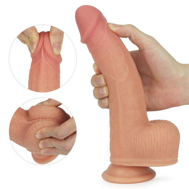 Lovetoy Nature Cock Serisi Anthony Ultra Yumuşak Dönebilen ve Isınabilen 21 Cm Titreşimli Kemerli Penis	