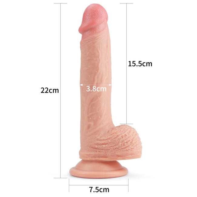 Lovetoy Nature Cock Serisi Özel Çift Katmanlı 21 Cm Ten Rengi Realistik Penis 