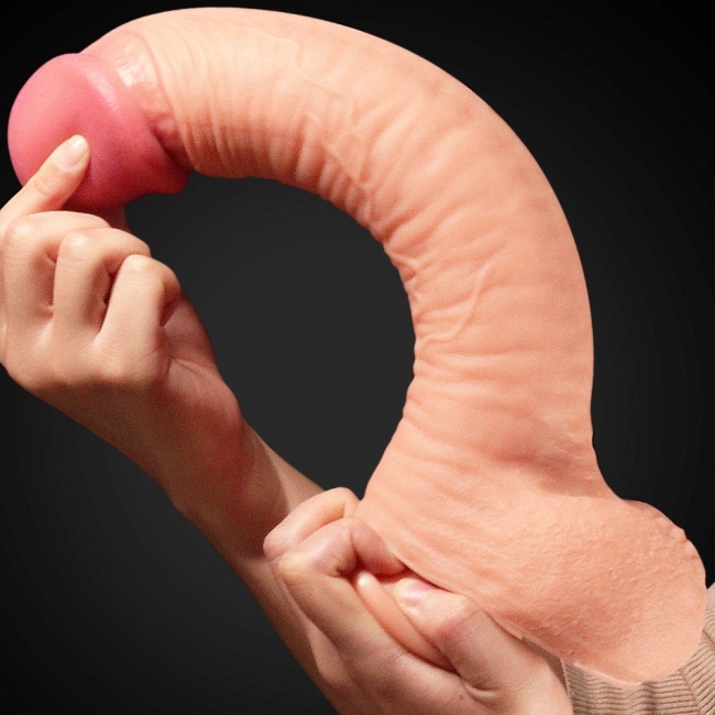 Love Toy Nature Cock Serisi Özel Yumuşak Dokulu Çift Katmanlı 30 Cm Realistik Penis