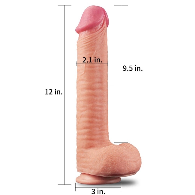 Lovetoy Nature Cock Serisi Özel Yumuşak Dokulu Çift Katmanlı 30 Cm Realistik Penis