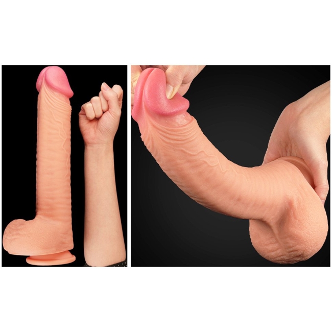 Lovetoy Nature Cock Serisi Özel Yumuşak Dokulu Çift Katmanlı 30 Cm Realistik Penis