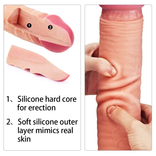 Lovetoy Nature Cock Serisi Özel Yumuşak Dokulu Çift Katmanlı 30 Cm Realistik Penis