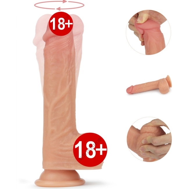 Lovetoy Nature Cock Serisi Ultra Yumuşak Dönebilen ve Isınabilen 21 Cm Titreşimli Penis