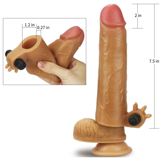 Lovetoy Özel Serisi Ektra Yumuşak 5 Cm Uzatmalı Titreşimli Penis Kılıfı