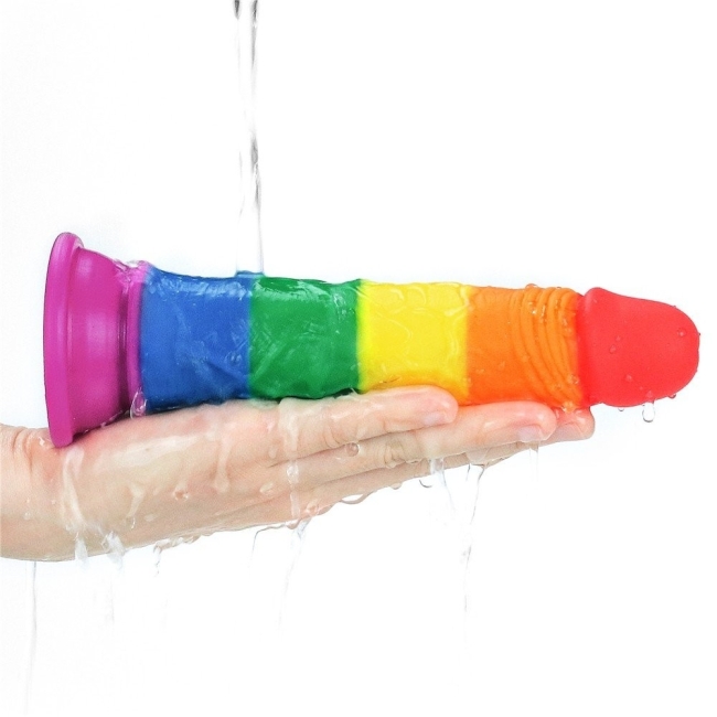 Lovetoy Prider Gökkuşağı Renkli 20 Cm Belden Bağlamalı Realistik Penis-410026