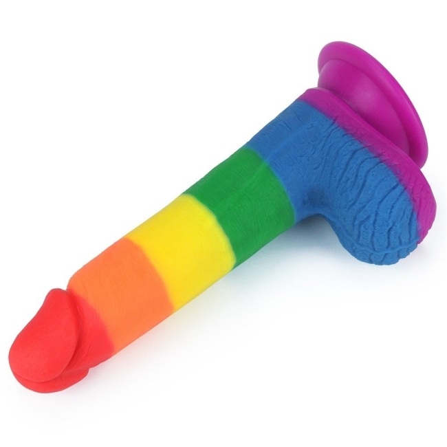 Lovetoy Prider Gökkuşağı Renkli 20 Cm Belden Bağlamalı Realistik Penis-410026