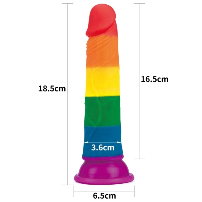 Lovetoy Prider Gökkuşağı Renkli Damarlı 19 Cm Realistik Dildo-410025