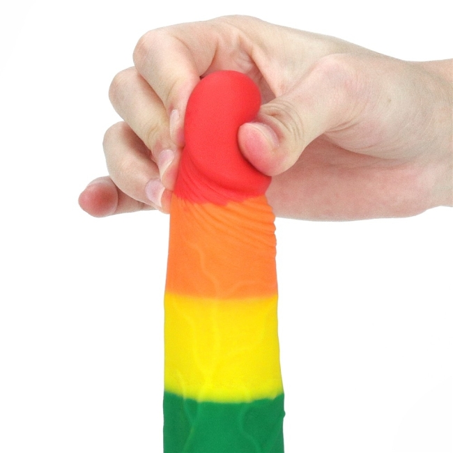 Lovetoy Prider Gökkuşağı Renkli Damarlı 19 Cm Realistik Dildo-410025